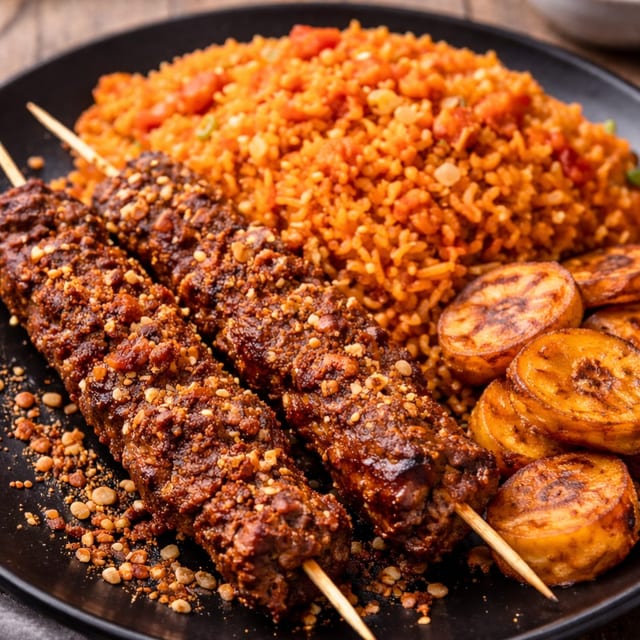 Beef Suya Platter.