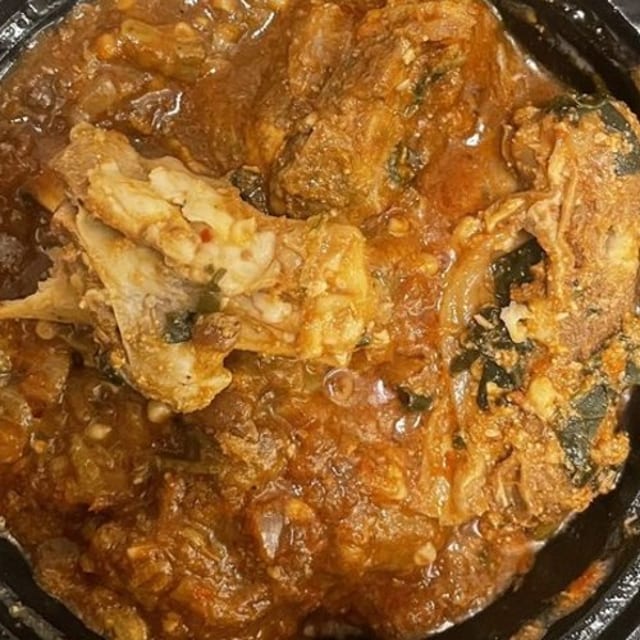 Lamb Fufu and Okro (Okra Soup).